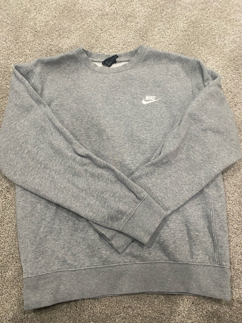 Nike Gray Crewneck Sweatshirt with White Swoosh